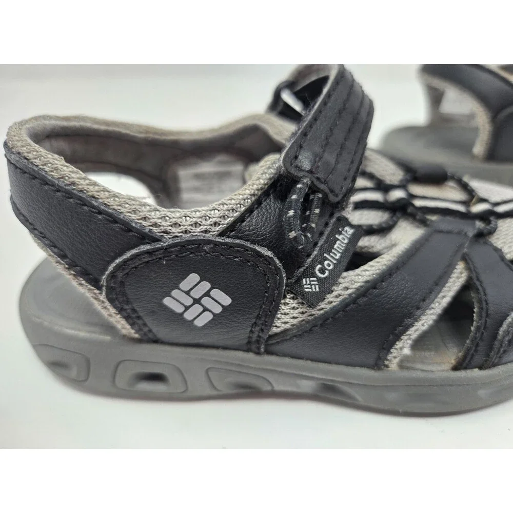 Columbia Toddler Boys Fisherman Sandals Sz 11 Black Gray Outdoor Water Shoes